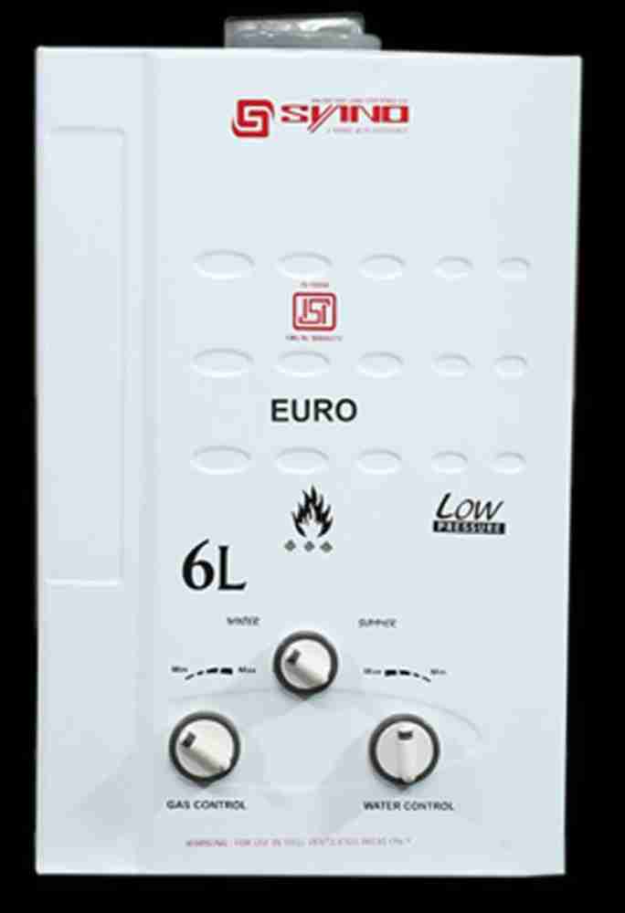 Syano 6 L Gas Water Geyser (Euro, white/Red) Price in India - Buy Syano 6 L  Gas Water Geyser (Euro, white/Red) online at Flipkart.com