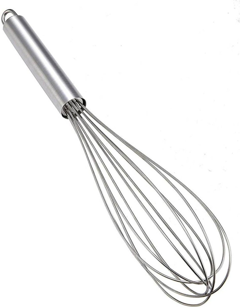 Flat Whisk Handheld Stainless Steel Wire Egg Whisk Small Whisk Whipper Flat  Spring Coil Whisk Egg Frother