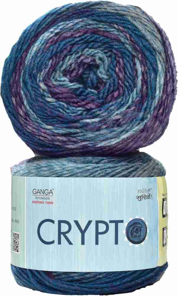  Ganga Knitting Yarn Thick Chunky Wool, Rainbow 400 gm