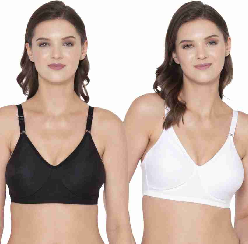 SOUMINIE Women’s Pure Cotton Non Padded Full Coverage Everyday Bra |  (Skin,Black,38E)