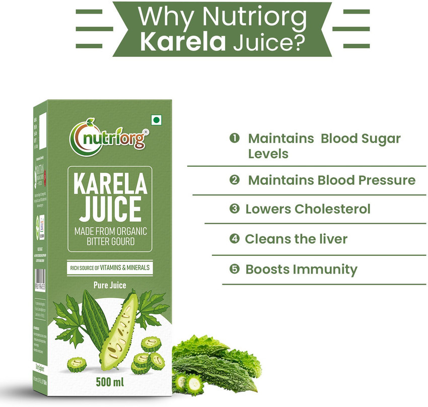 Nutriorg Karela Juice 500 ml. Price in India Buy Nutriorg Karela Juice 500 ml. online at Flipkart