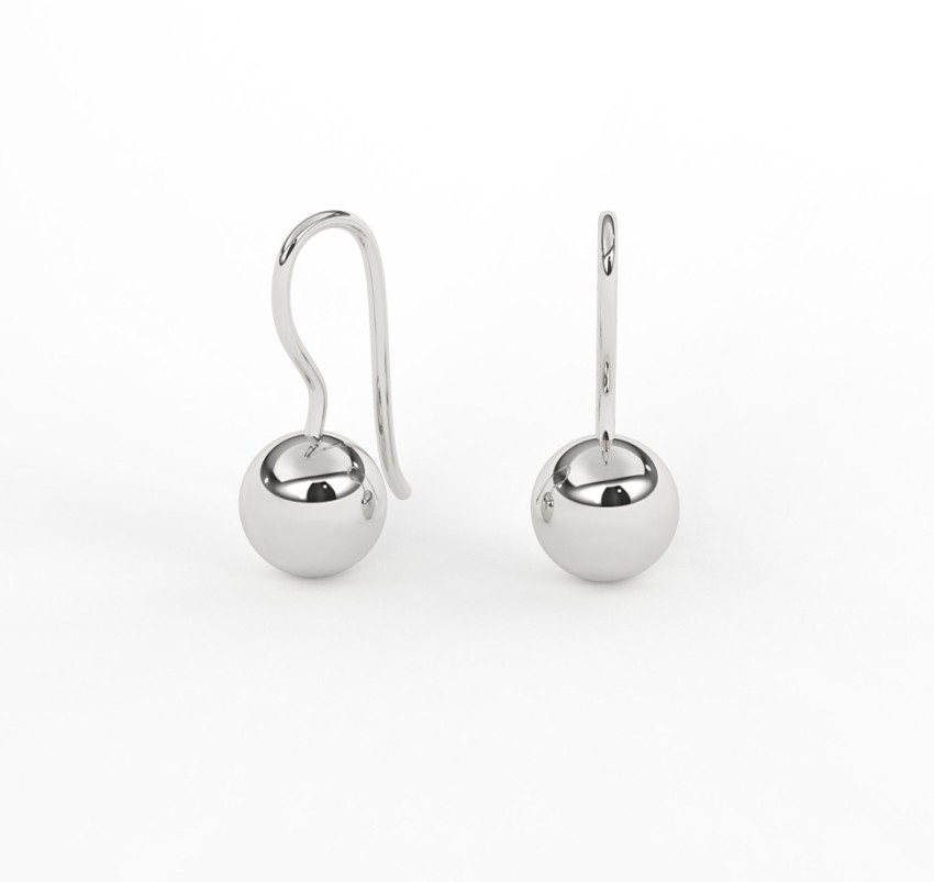 Ball Front  Back Silver Earring  SILBERUH