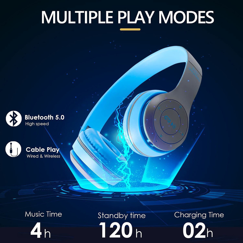 Uborn P47 WIRELESS HEADPHONE WITH MIC AND USB CABLE WITH SUPPORT