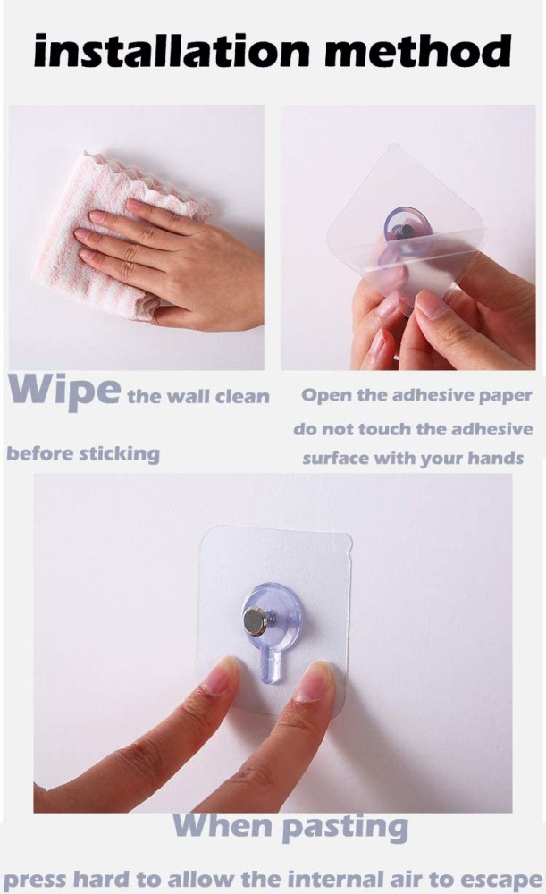 12 Pcs Wall Sticky for Hanging Suction Cup Hooks Heavy Duty Picture Frames Traceless Hangers Nail-free Screw Stickers PVC, Size: 6x6cm, Other