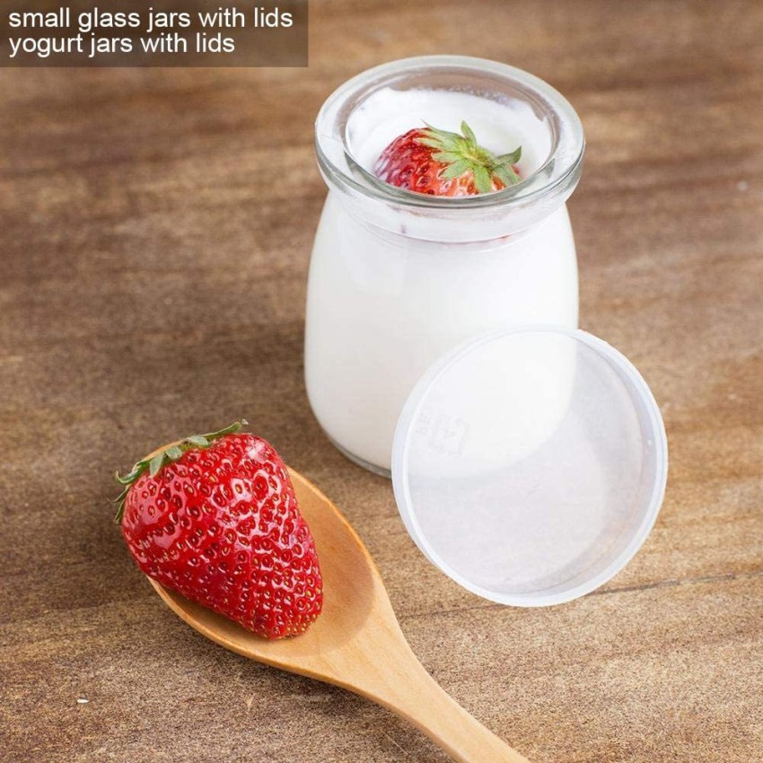 Buy Glass Jars for Yogurt - Clear Pudding Jar with Lid - Glass