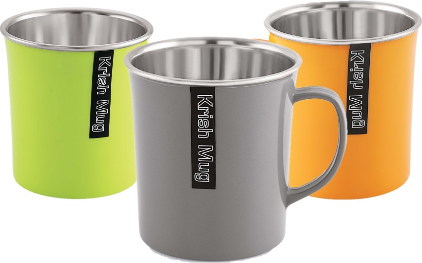 Nabhya Big Size 300 Ml Inner Steel Plastic Cups for Coffee Tea,Campings  with Handle Stainless Steel, Plastic Coffee Mug Price in India - Buy Nabhya  Big Size 300 Ml Inner Steel Plastic