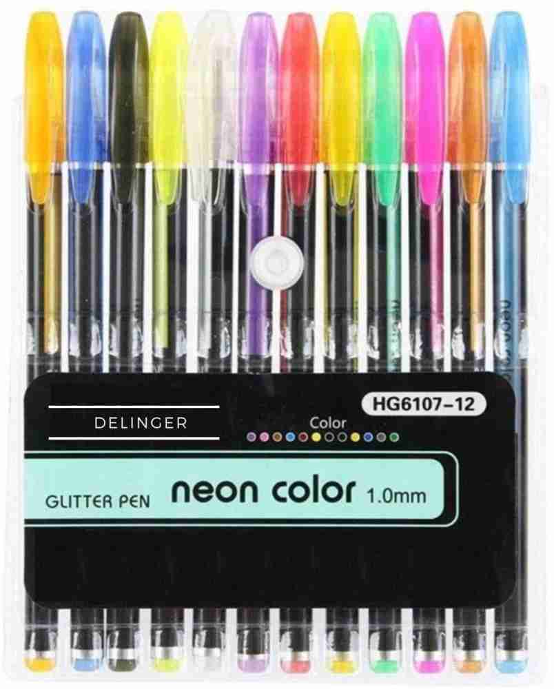 33 Neon Glitter Color Gel Pens Art Markers 40% More Ink for Adult