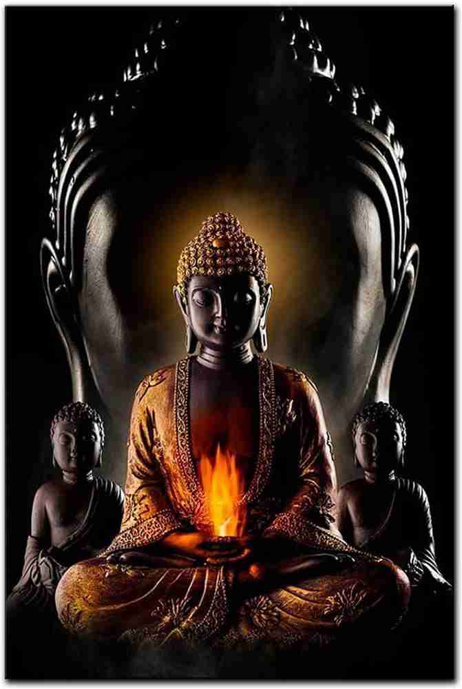 ful black buddha Multicolor Wall Posters 18x12 3D Poster