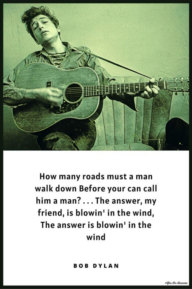 Bob Dylan Quote Print the Answer My Friend is Blowin' in 