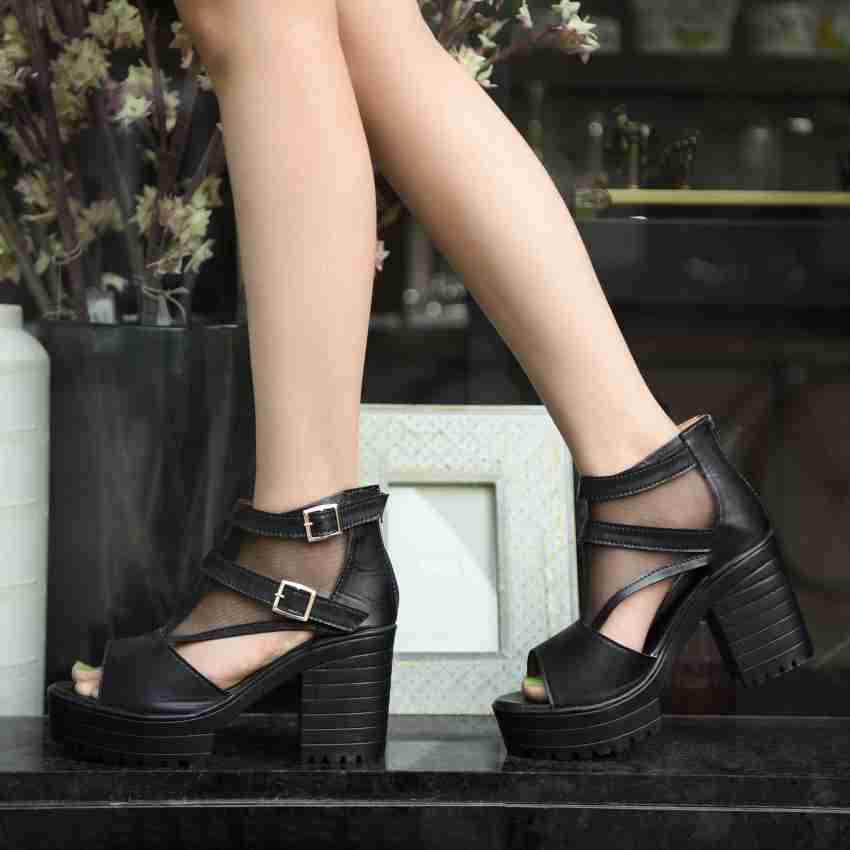 Stylish high heel online sandals flipkart