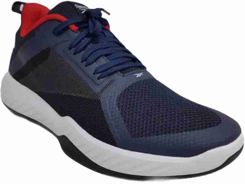Blue and red reebok shoes hot sale