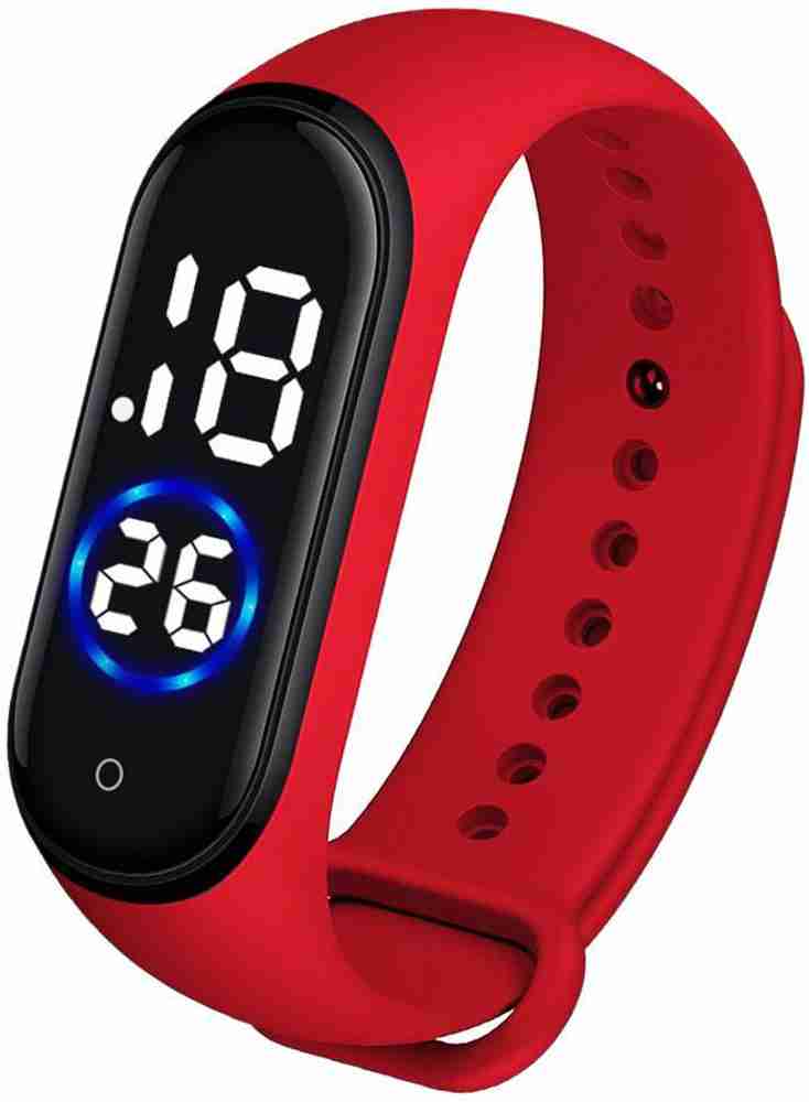 XTIME XEBANDRD Digital Watch For Boys Girls Buy XTIME XEBANDRD Digital Watch For Boys Girls Slim Digital Led Bracelet Band Watch Black Dial Red Colored Strap for