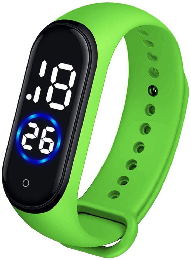 XTIME XEBANDBG Digital Watch For Boys Girls Buy XTIME XEBANDBG Digital Watch For Boys Girls Slim Digital Led Bracelet Band Watch Black Dial and Green Black