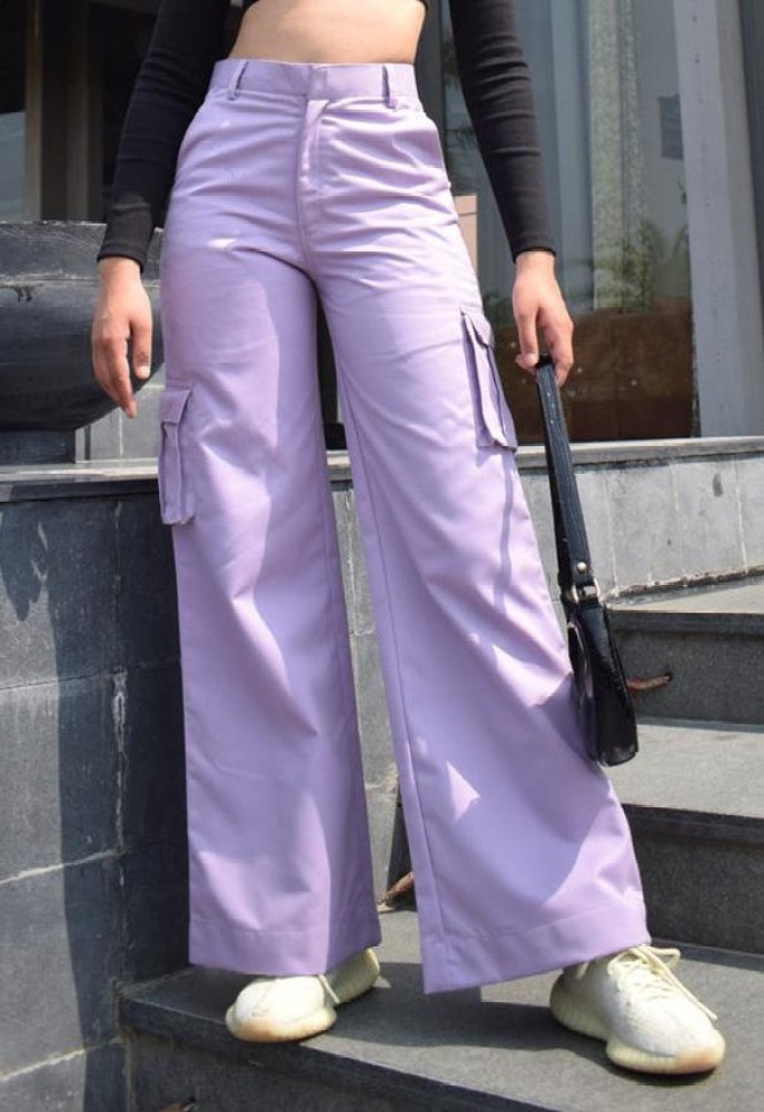 NaaNaa Tall high waisted wide leg trouser in purple  ASOS