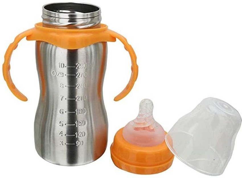 300ml Baby Bottle Thermos Stainless Steel Feeding Bottle 2-in-1