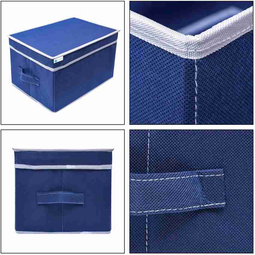 Ecorner Storage Box With Lid Pack of 3 blue Storage Box