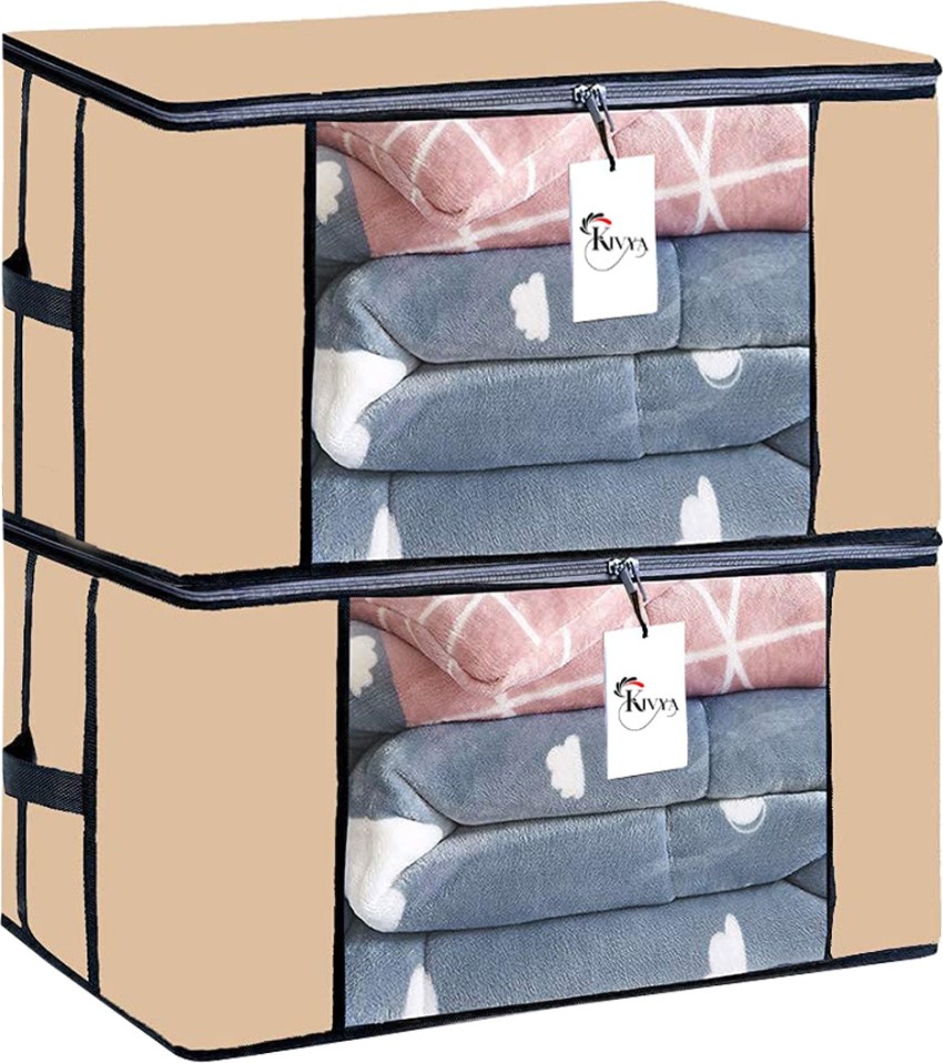 ELITEHOME Pack of 2 66ltr Cloth Organizer Clothes Storage Bag Stainless  Steel frame Cloth Bag Wardrobe Storage Clothes Organizer For Closet,  Blankets, Shirts, Saree Covers Price in India - Buy ELITEHOME Pack