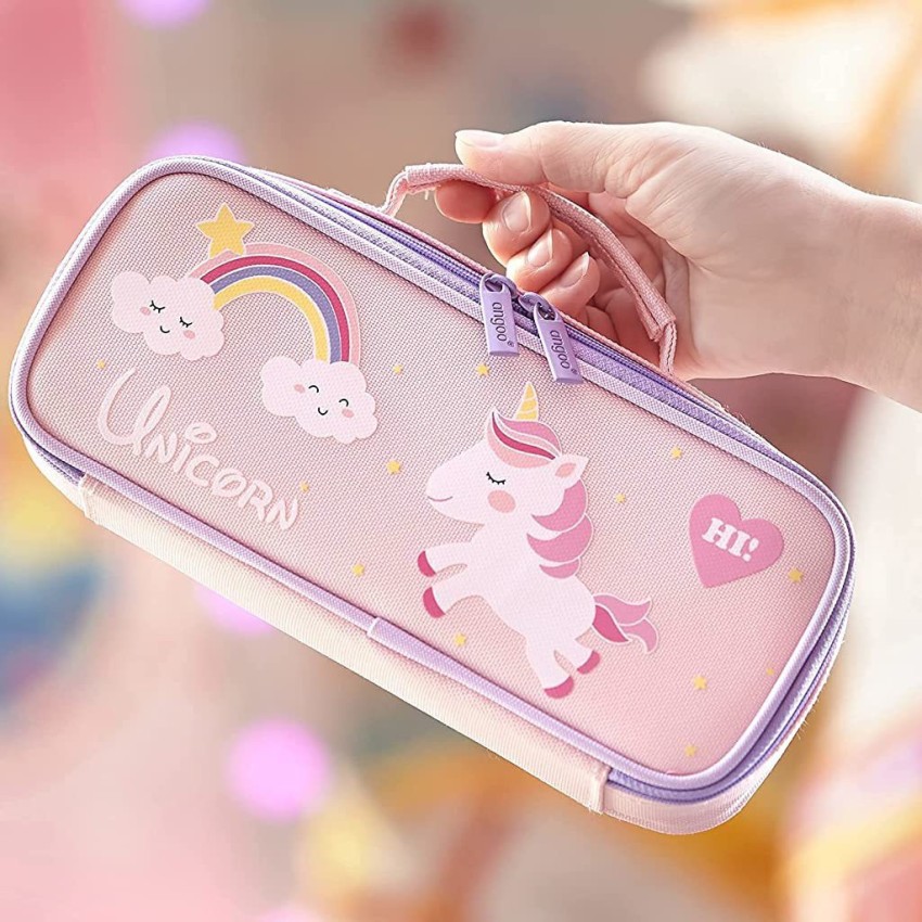 HASTHIP Soft Touch Pencil Case with Compartments, 3D Stereo  Cartoon Pencil Box Cartoon Art Plastic Pencil Boxes - Box
