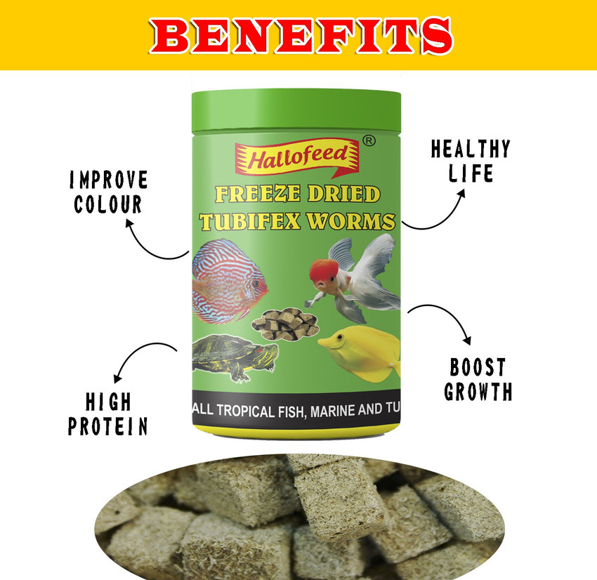 Hallofeed Special Tubifex Worms Fish Food,10gm (Pack Of 6)