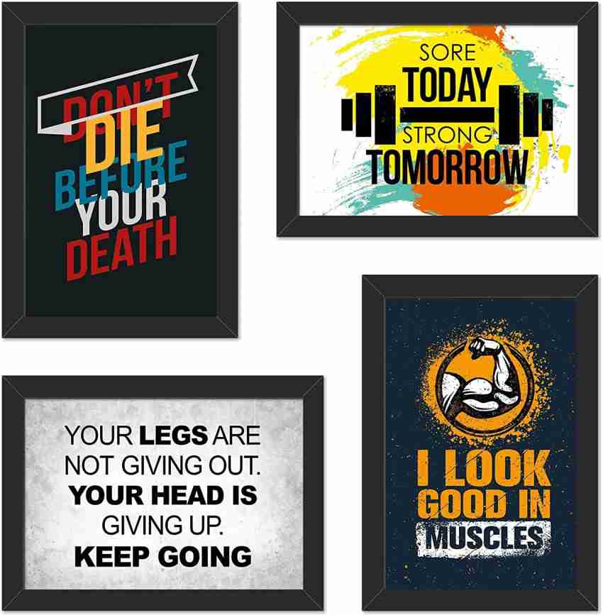 Quotes & Motivational Gym Poster Framed for Gym Set of 4 Size ( 8.25 x  11.75 ) Style7 Paper Print - Quotes & Motivation posters in India - Buy  art, film, design