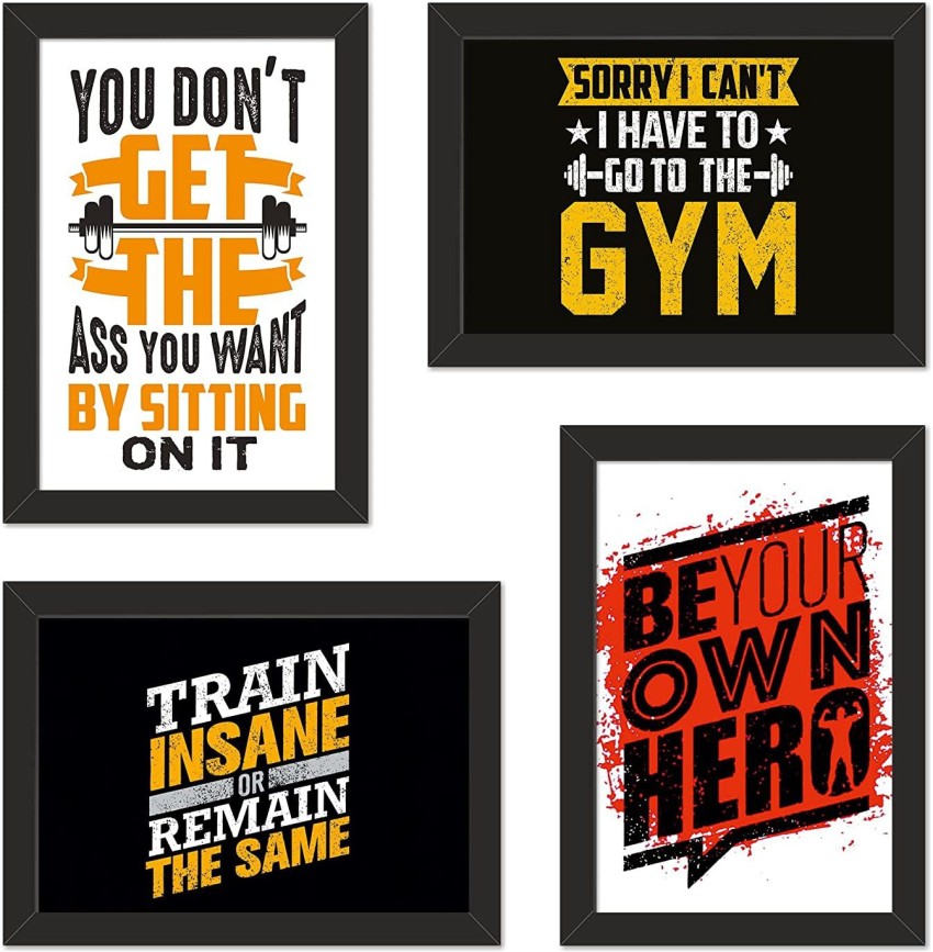 Photo Gym and fitness motivation quote set