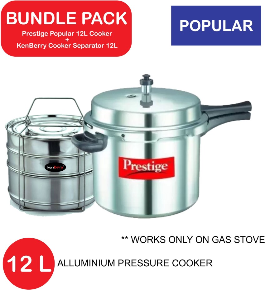 Prestige Popular 12 L Cooker with Suitable KenBerry SS Cooker Separator 12 L Outer Lid Pressure Cooker Price in India Buy Prestige Popular 12 L Cooker with Suitable KenBerry SS Cooker