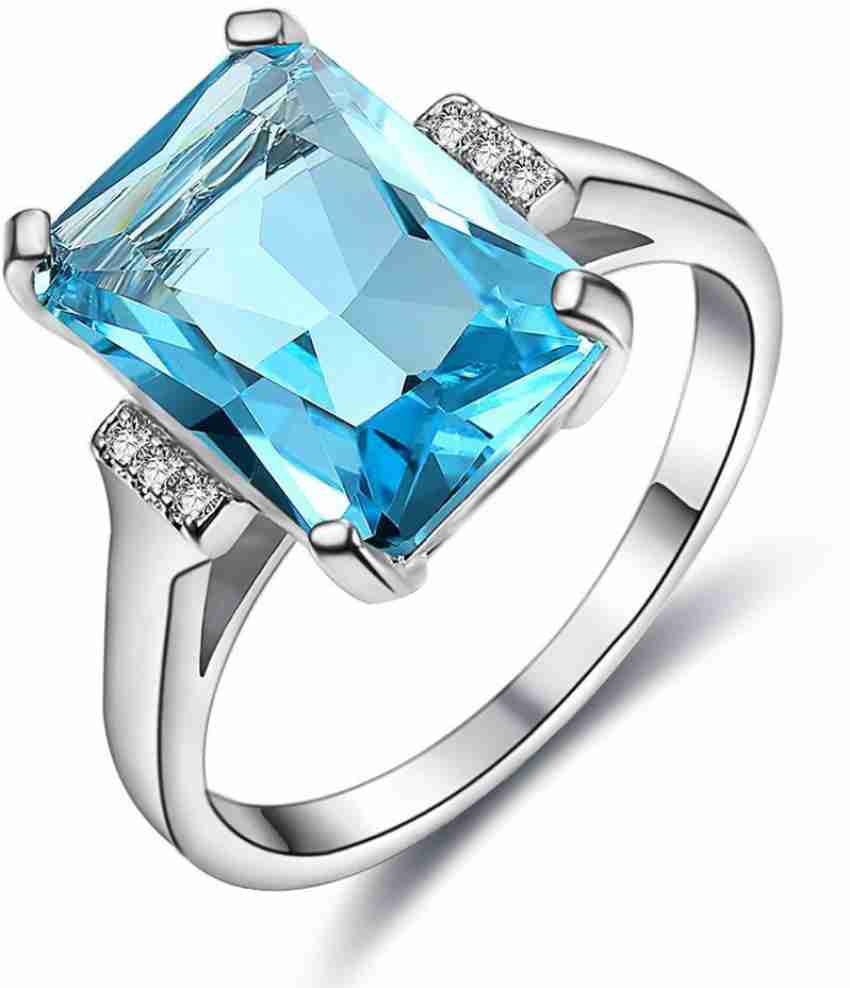 Aqua blue deals stone ring