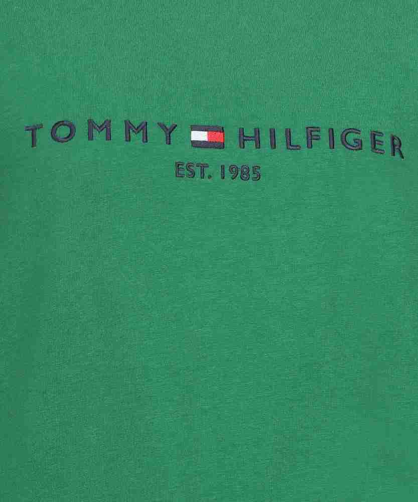 TOMMY HILFIGER Embroidered Women Round Neck Green T-Shirt - Buy