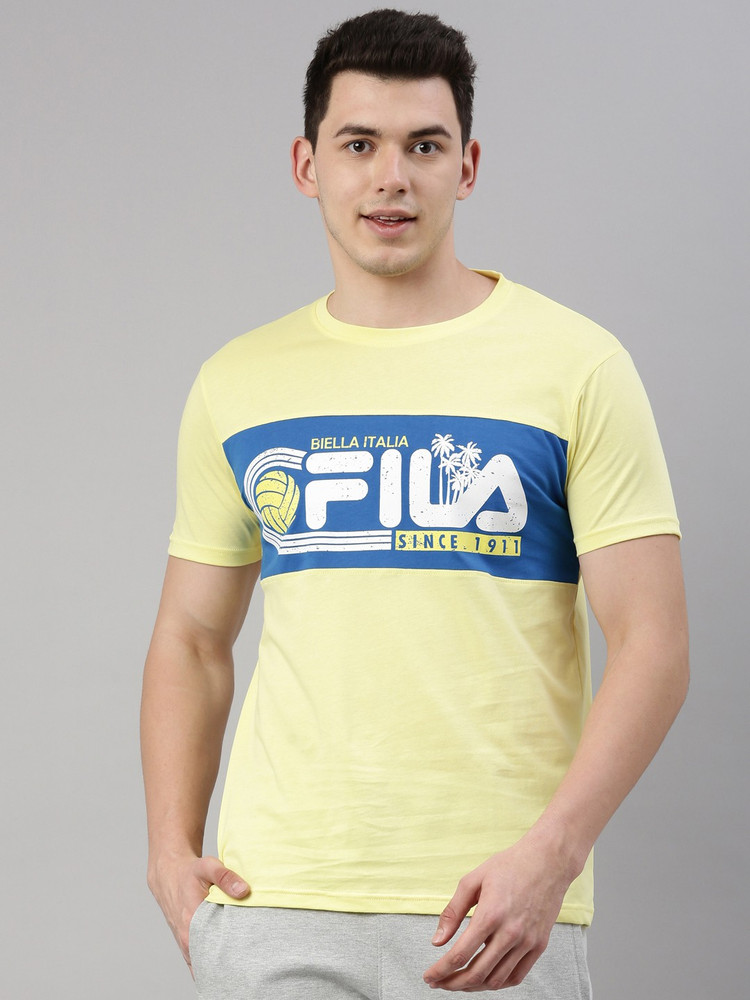 yellow fila crop top