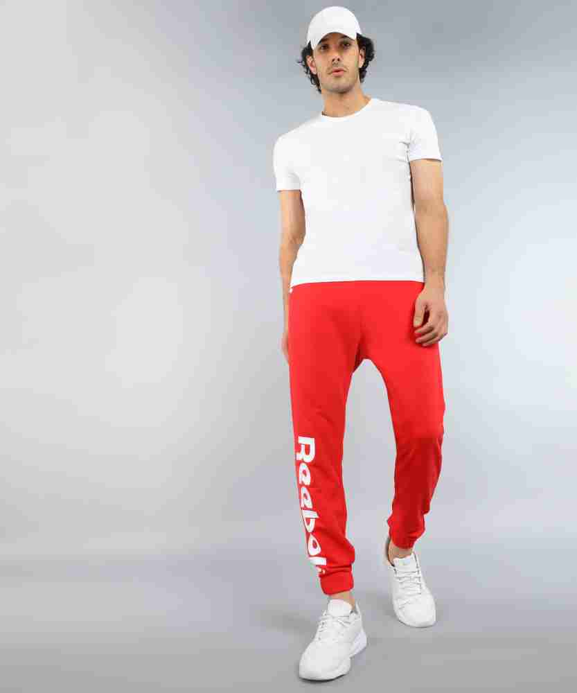 Red reebok online joggers