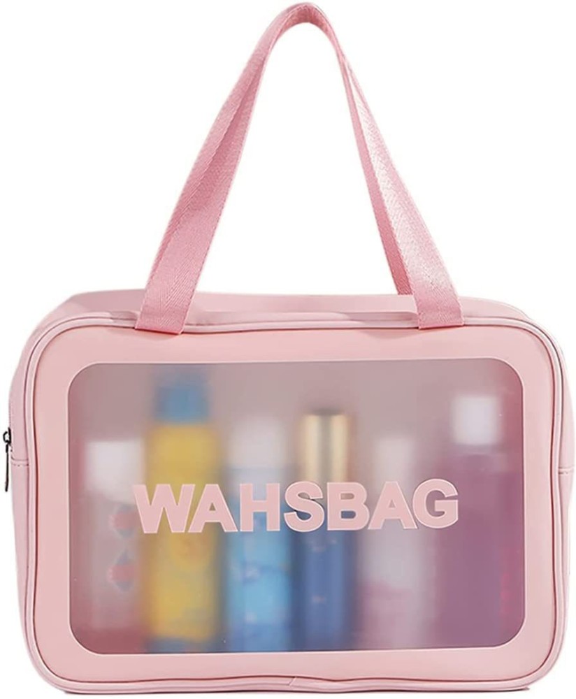 CUBETASTIC Clear Makeup Bags, Travel Waterproof Cosmetic Bag Plastic  Transparent Organizer Women Makeup Pouch with Handle Mesh Pockets for  Cosmetics