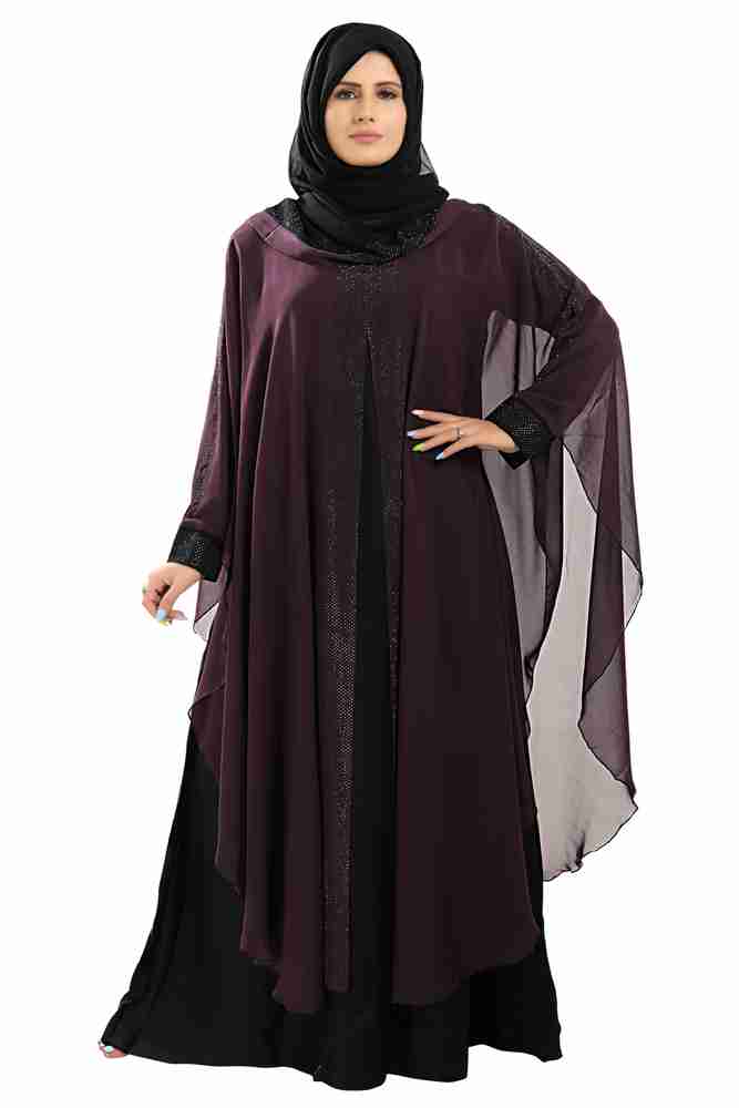 TUCUTE Chiffon Self Design Abaya With Hijab Price in India Buy