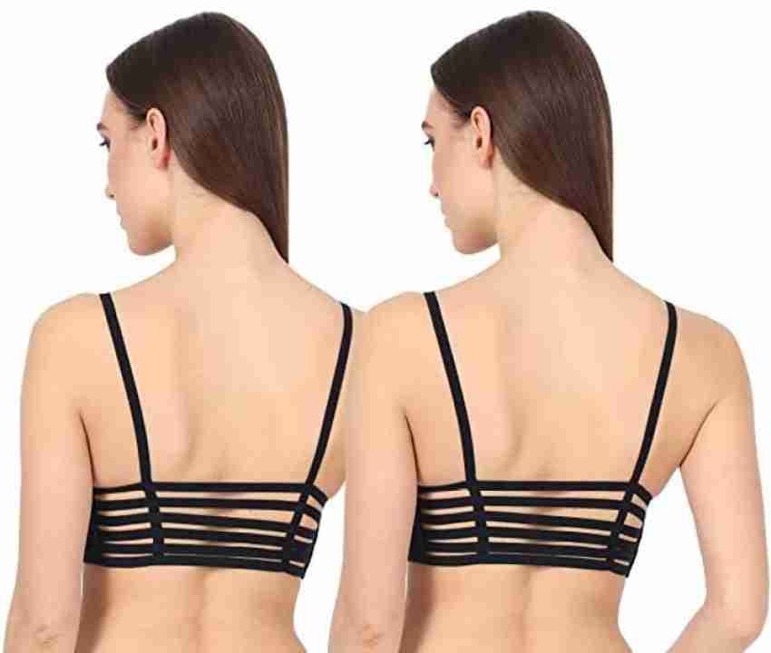 PINK SHINE Six Straps Cotton Sports Bra for Women and Girls