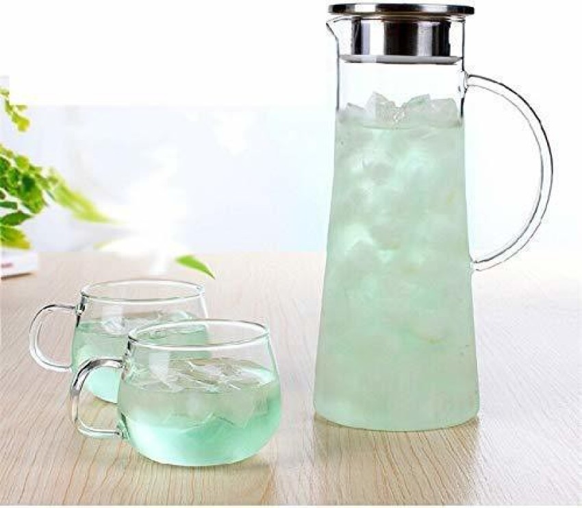 Buy Glass Pitcher With Lid And Handle For Iced Tea 1500ml/51 Online 