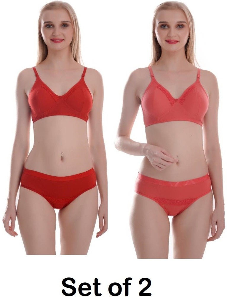 Buy Unique Collection Bra Panty Set RED Color at