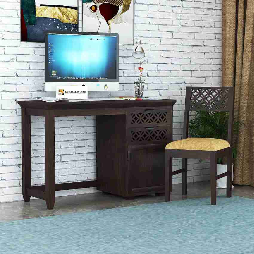 Solid wood study table and online chair