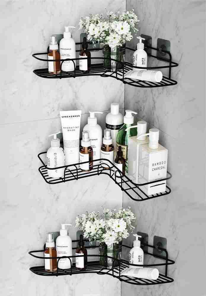 Metal Bathroom Corner Rack with Self-Adhesive