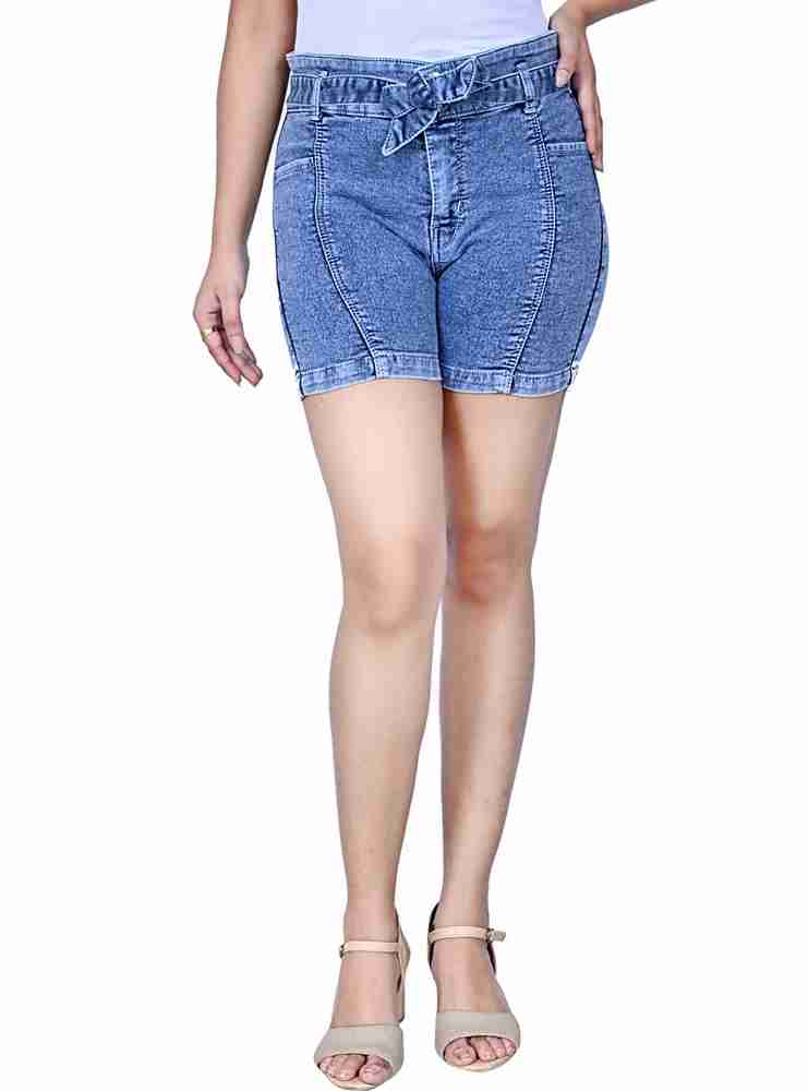 Women's colored denim shorts on sale