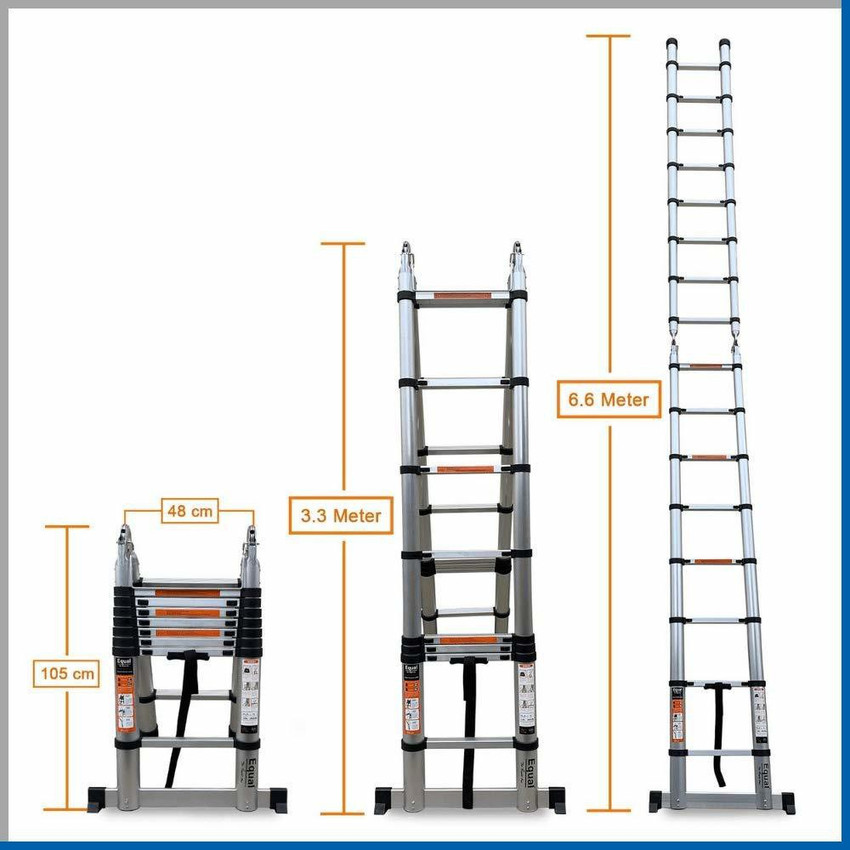 Equal 22 FT.Portable and Extension DoubleTelescopic FoldingLadder