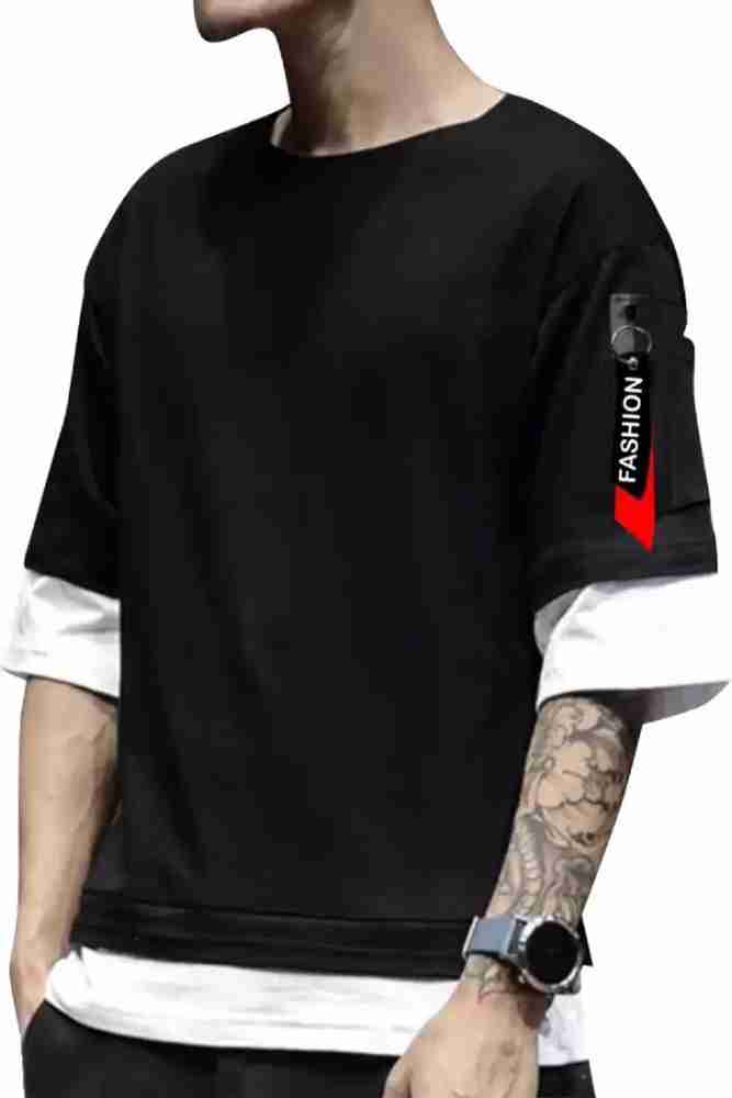 HELMONT Solid Men Round Neck Black T-Shirt - Buy HELMONT Solid Men Round  Neck Black T-Shirt Online at Best Prices in India | Flipkart.com