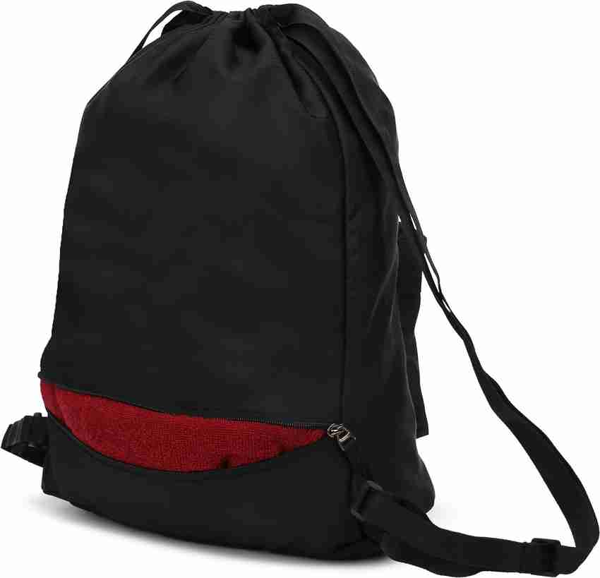 Henri Bendel Studio Nylon Drawstring Bag Yoga Gym Gray Black Bags