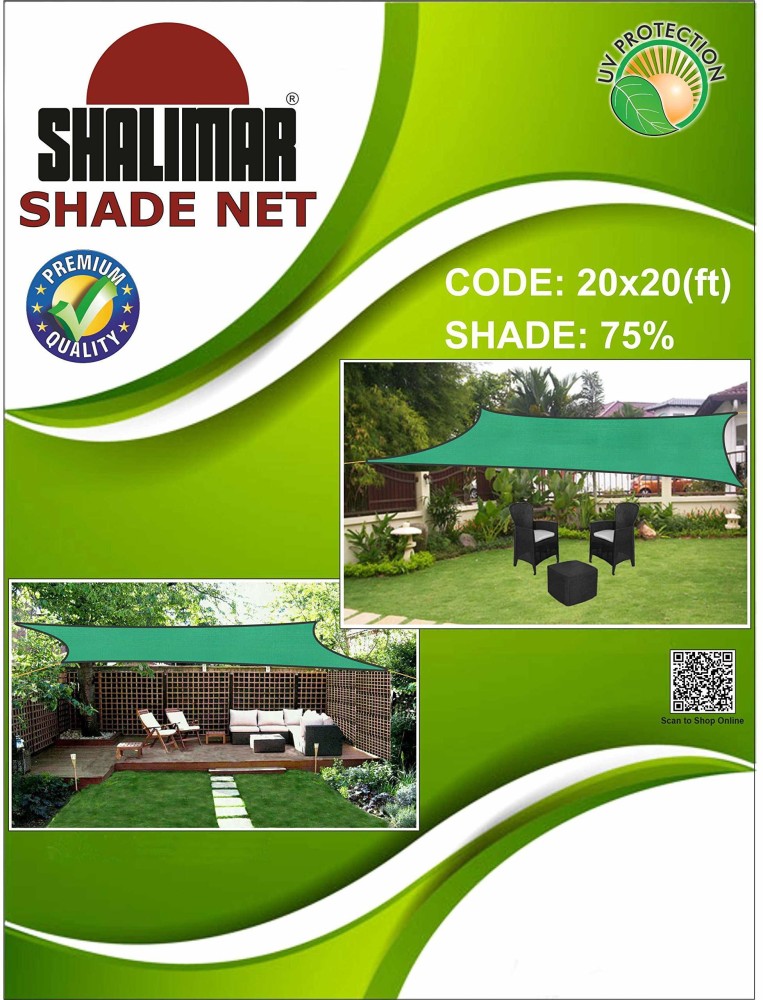SHALIMAR Shade Net/Agro Net/Green Net - 75% (Green Colour) (20 ft