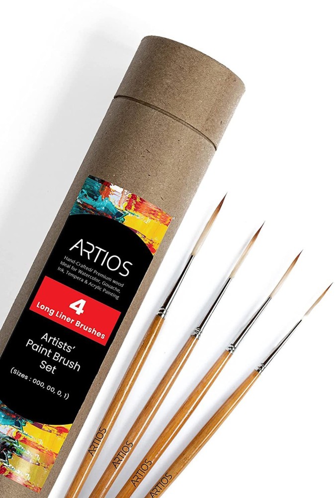 ARTIOS Fine Detailing Brush for Painting - Long Liner Rigger Brush with  Brush Holder