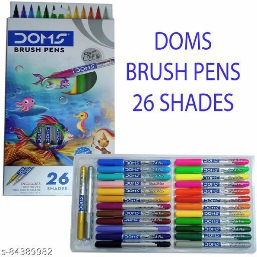 DOMS Non-Toxic Multicolor 26 Shades Brush Pens Set