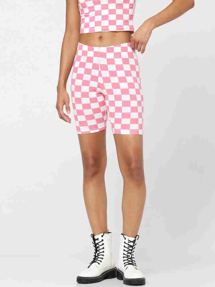 ONLY Checkered Women Pink Cycling Shorts Buy ONLY Checkered Women Pink Cycling Shorts Online at Best Prices in India Flipkart