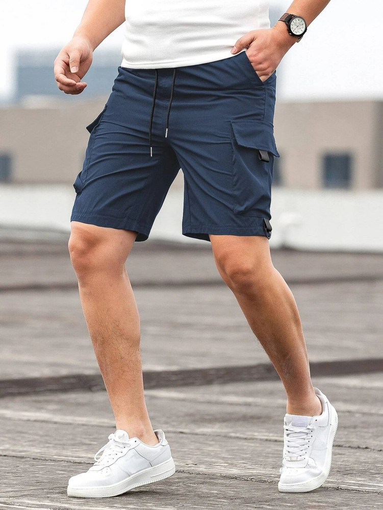METRONAUT Stylish 4 pocket Short Solid Men Dark Blue Regular