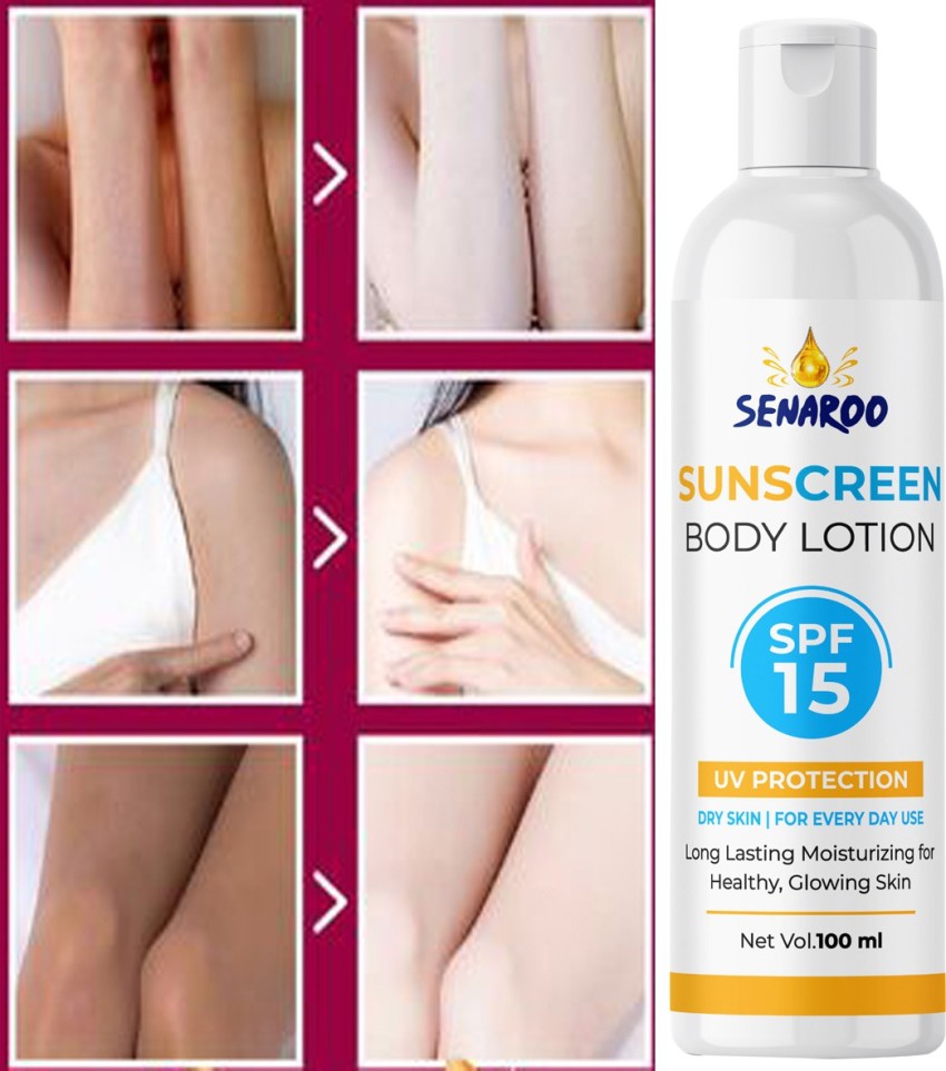 SENAROO Sunscreen SPF 15 PA Skin Whitening Glowing Skin Sun Skin protection anti Aging Body Lotion