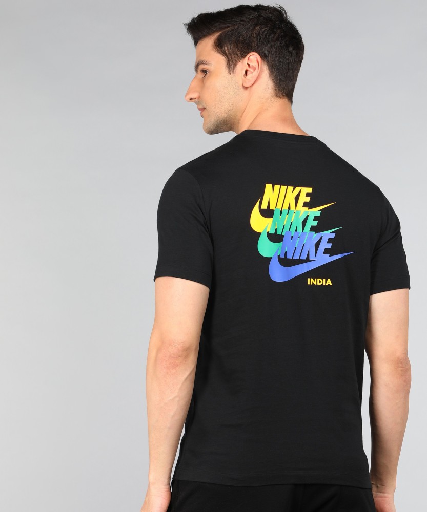Buy NIKE Solid Men Round Neck Black T-Shirt Online at Best Prices