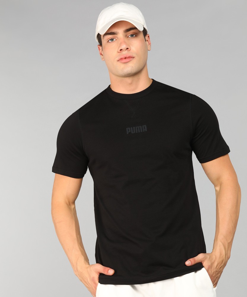 Round PUMA Neck T-Shirt Online Round Men Solid - T-Shirt at Neck Prices PUMA Black Solid Buy Men Black in India Best