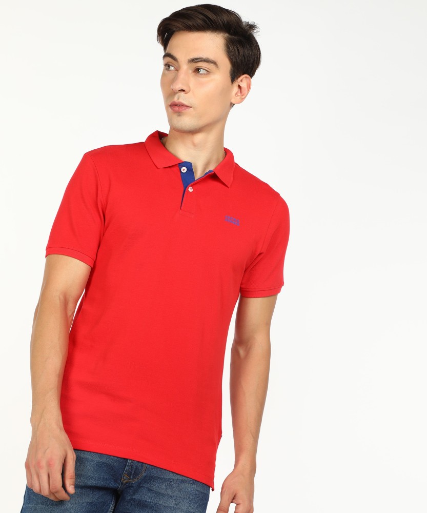 JACK & JONES Solid Polo Neck Red T-Shirt - Buy JACK & JONES Solid Men Polo Neck Red T-Shirt Online at Best Prices in India | Flipkart.com